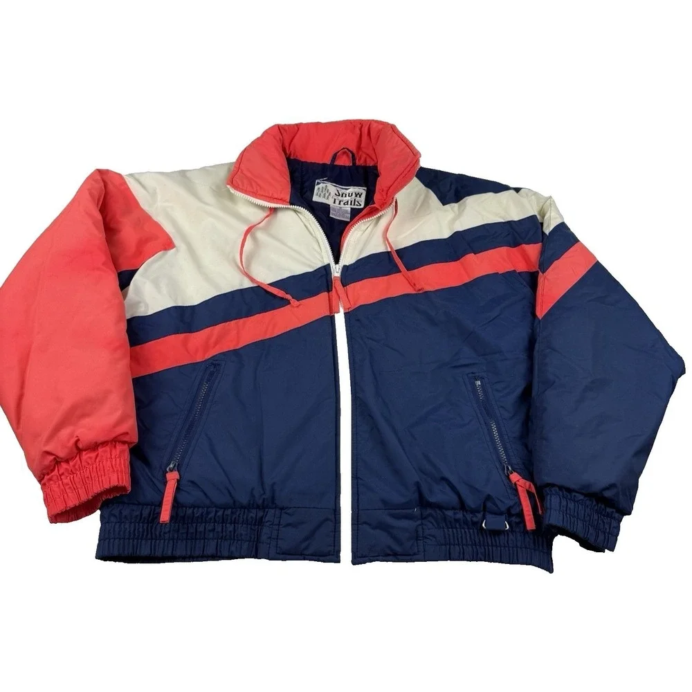 Vintage Ski Jacket Coat Puffer Men's Size Medium Y2K 90s‎ Snow Trails Outdoor